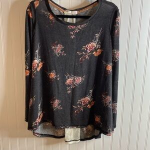 Jolt women’s long sleeve tunic lace back size XL